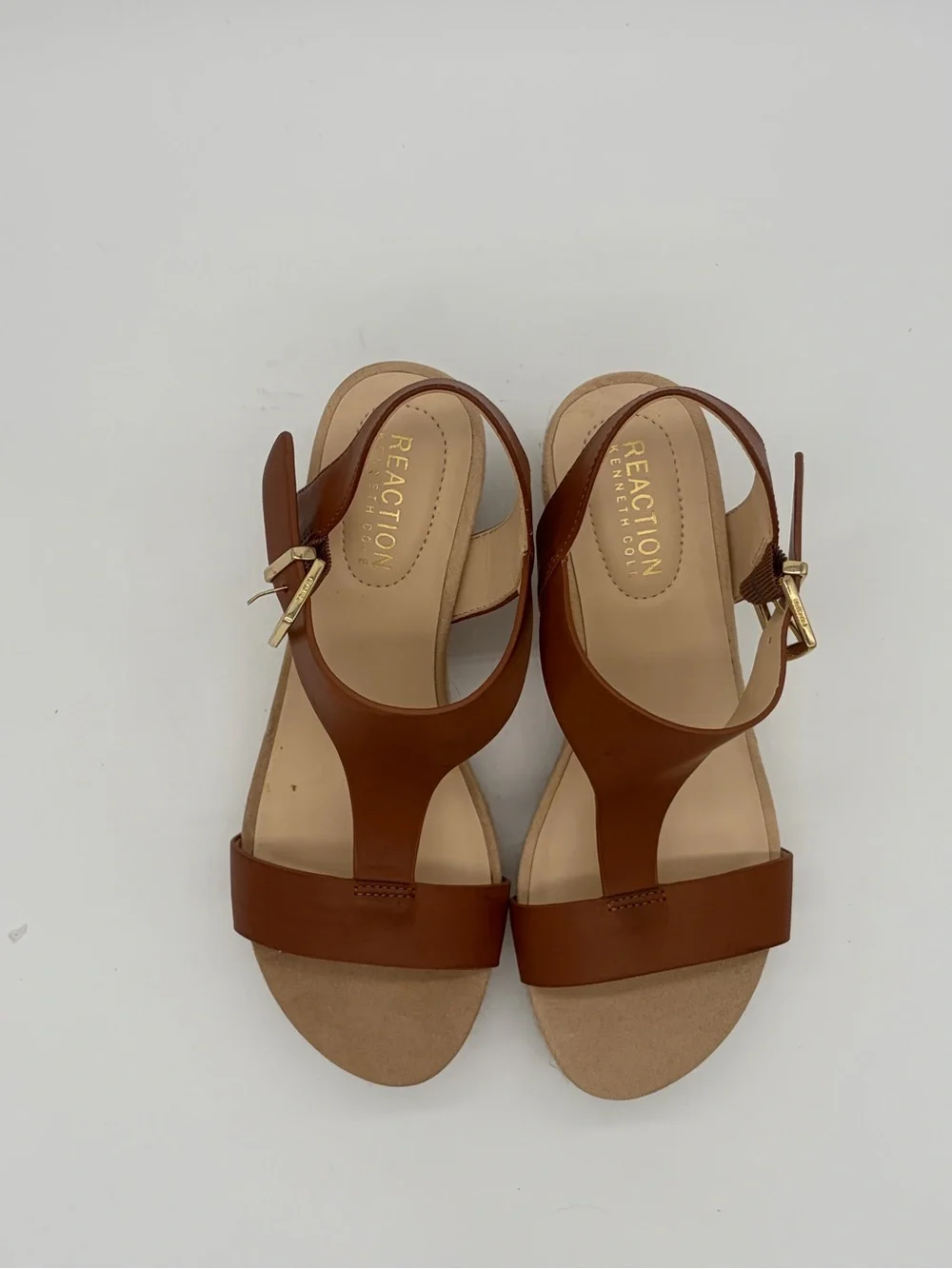 Kenneth Cole Reaction Tan Brown Wedge Sandals